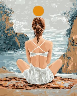 Paveikslas pagal numerius rinkinys "Meditacija saulėlydyje" 40x50 cm W096 0425