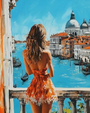 Deimantų tapyba su porėmiu "Saulėta Venecija" 40x50 cm DP418