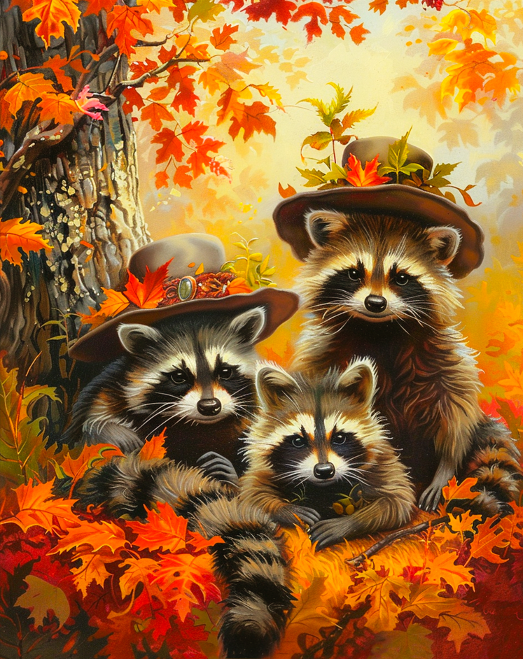 Deimantinė tapyba su porėmiu "Meškėnų trio" 40x50 cm DP426