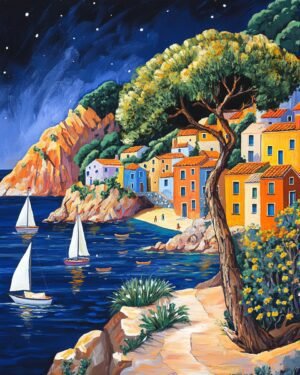 Deimantų tapybos rinkinys su porėmiu "Mėlyna laguna" 30x40 cm VA855