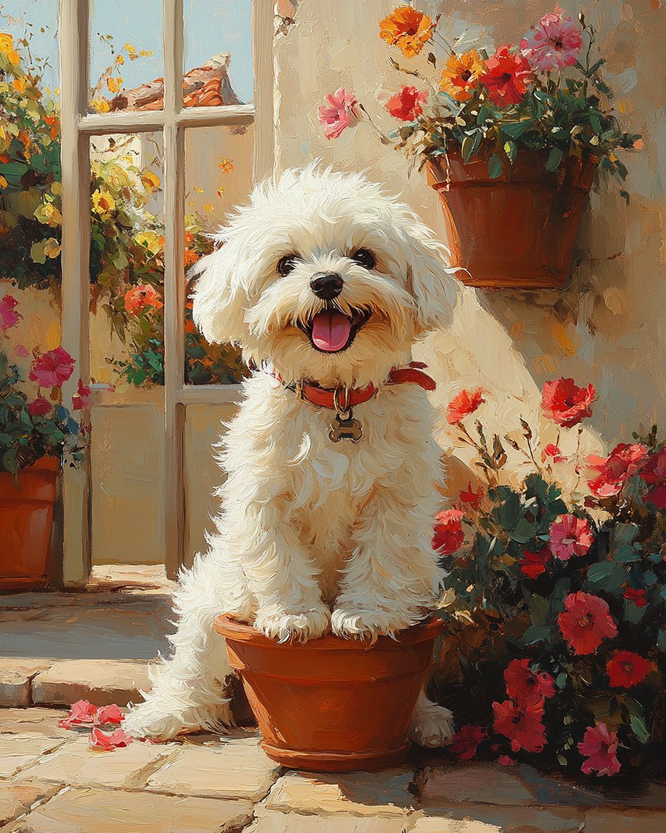 Deimantų tapybos rinkinys su porėmiu "Pūkuotas draugas" 30x40 cm VA858