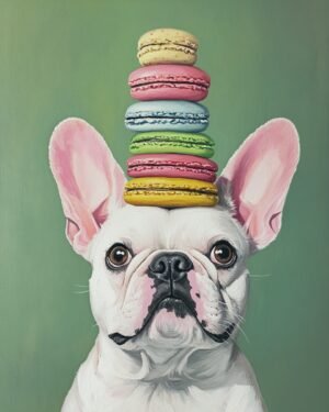 Deimantų paveikslėlio rinkinys su porėmiu "Prancūzų buldogas" 30x40 cm VA861