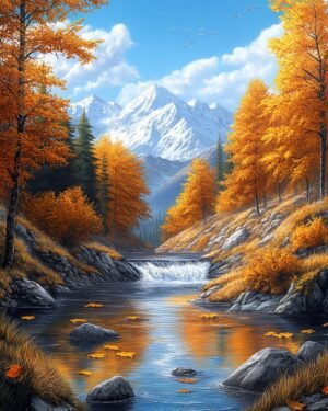 Deimantų tapybos rinkinys su porėmiu "Ruduo" 30x40 cm VA862