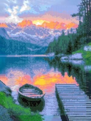 Deimantų paveikslėlio rinkinys su porėmiu „Prie doko“ 30x40 cm VA869