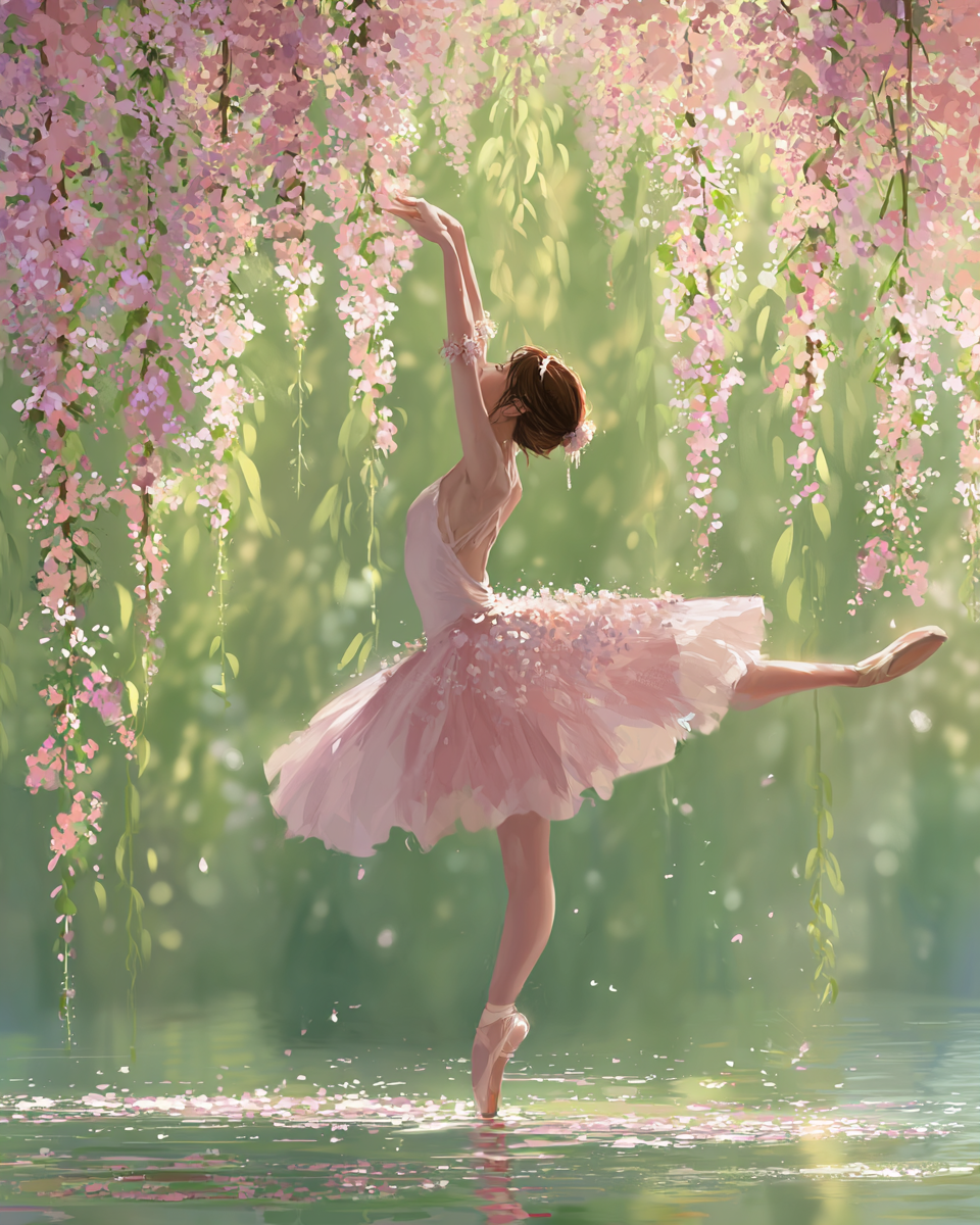 Deimantų tapyba su porėmiu „Ballerina“ 40x50 cm DP427