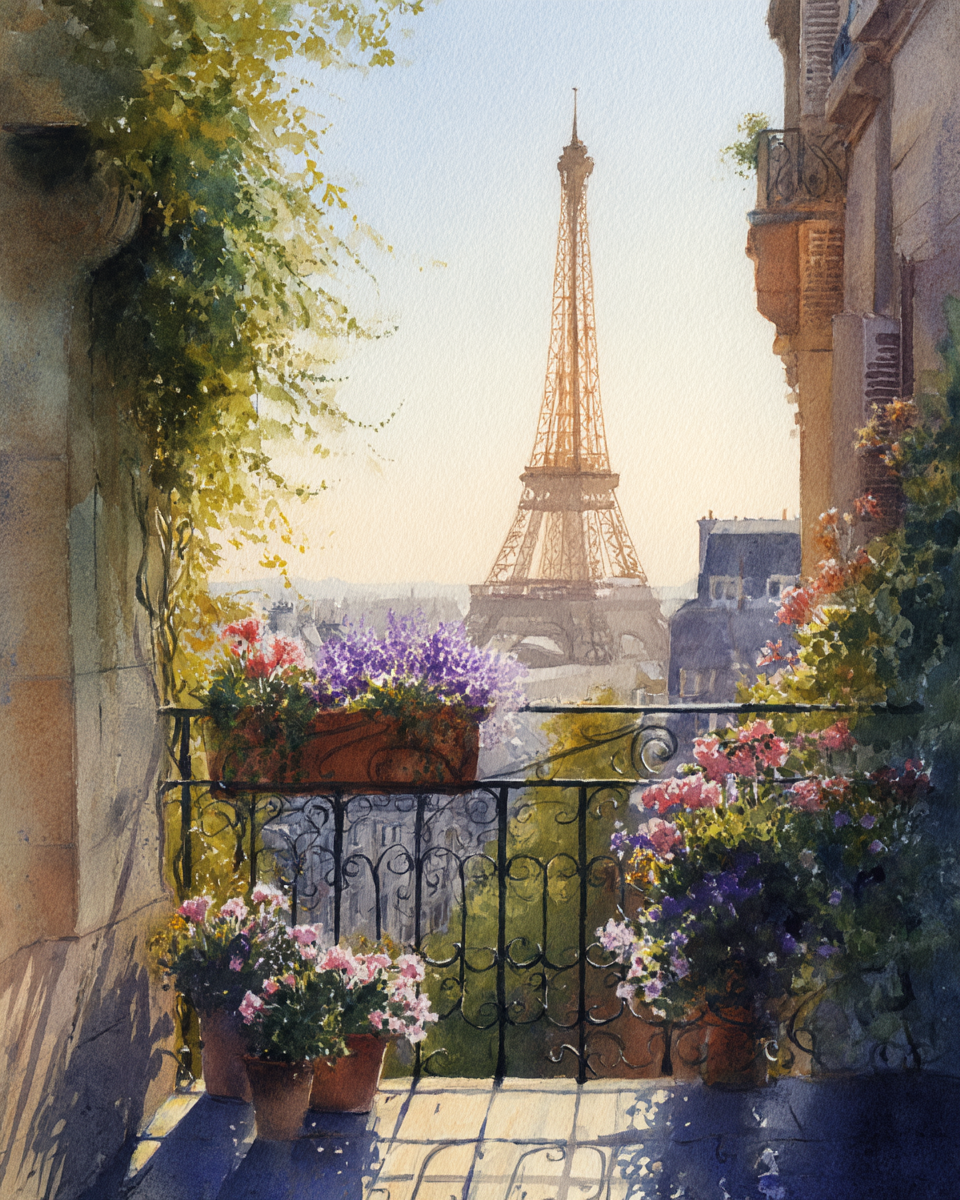 Deimantinis paveikslas su porėmiu "Eifelio bokštas" 40x50 cm DP429