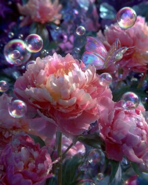 Deimantų tapyba su porėmiu "Bijūnai" 40x50 cm DP431