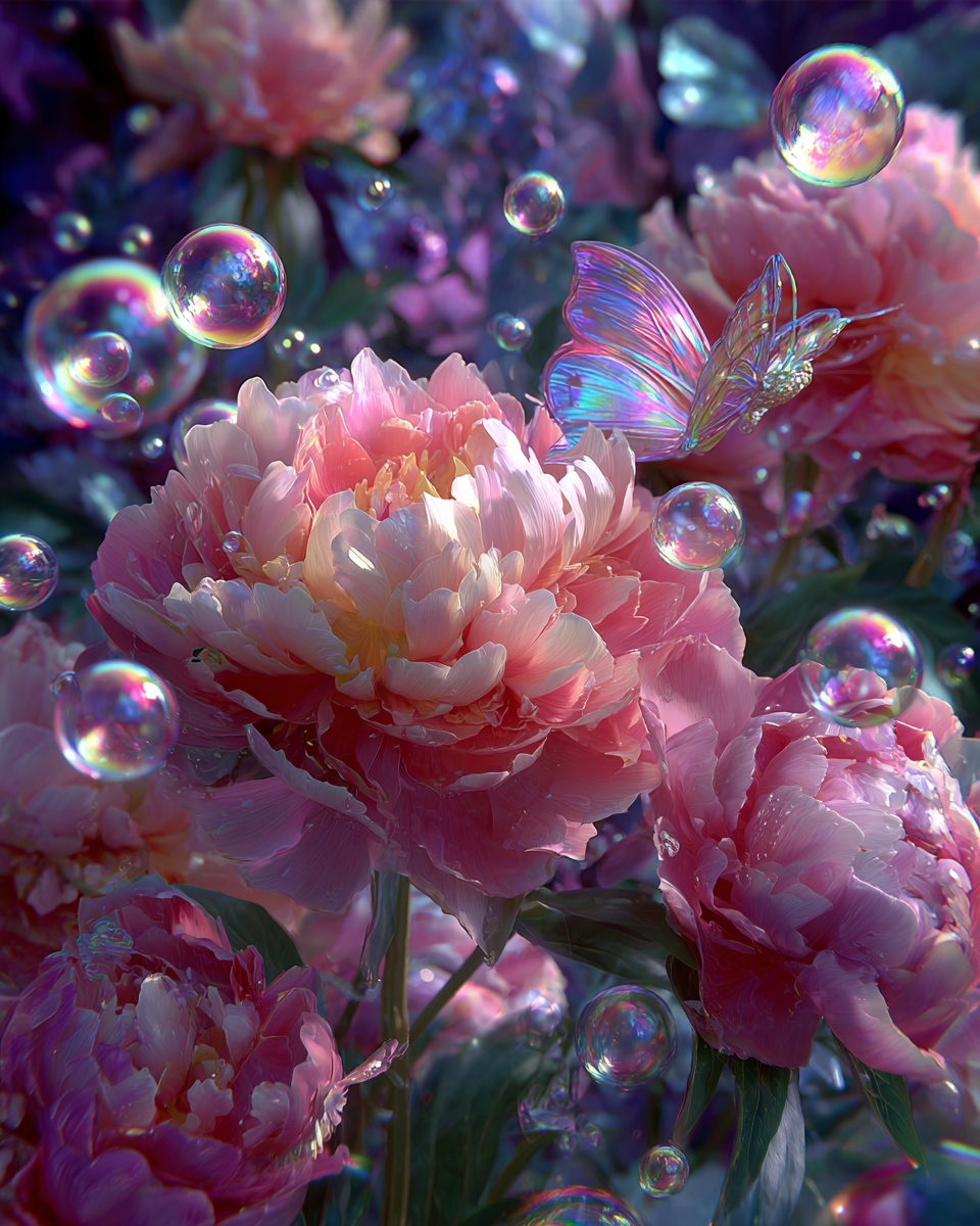 Deimantų tapyba su porėmiu "Bijūnai" 40x50 cm DP431