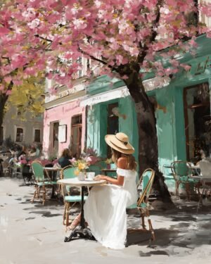 Deimantų tapyba su porėmiu "Žydinti diena" 40x50 cm DP435