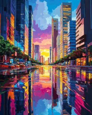 Deimantinė tapyba su porėmiu "City" 40x50 cm DP440