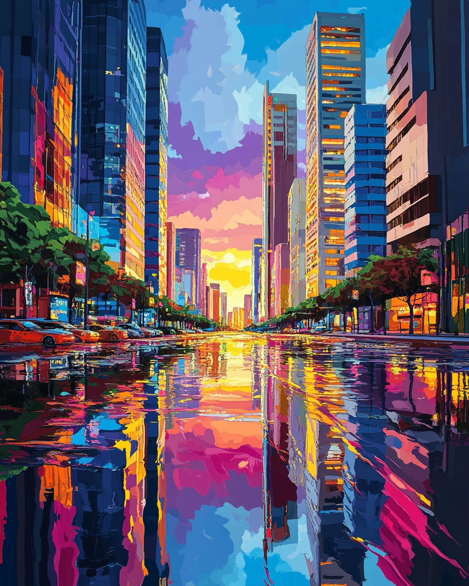 Deimantinė tapyba su porėmiu "City" 40x50 cm DP440