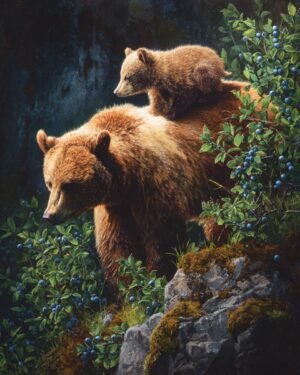 Deimantinis paveikslas su porėmiu "Lokiai" 40x50 cm DP442