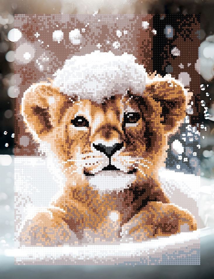 Rinkinys Diamond Painting su subframe "Liūto jauniklis" 30x40 cm VA901